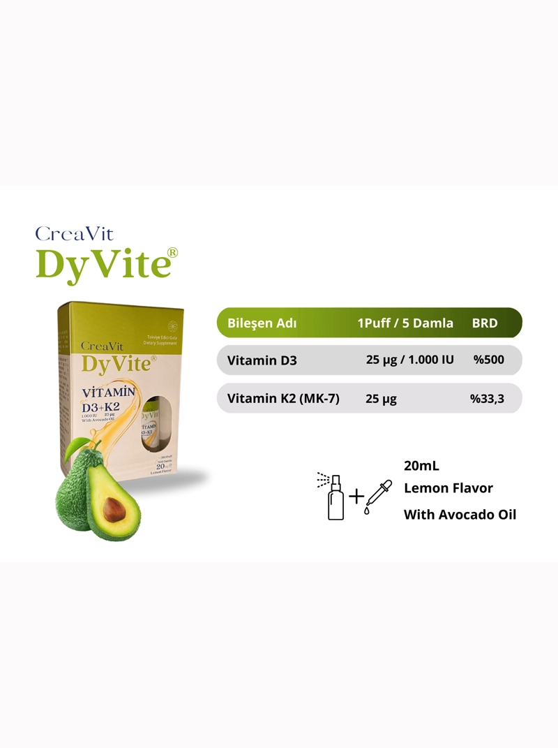 CreaVit DyVite® 20 ml Avokado Yağlı D3K2 - Görsel 2