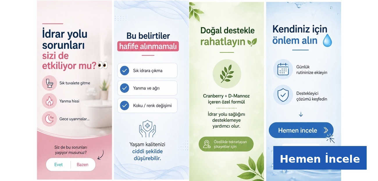 Sık idrara çıkma ve tekrarlayan hassasiyet için cranberry ve D-Mannoz neden tercih edilir? Phytosome® teknolojili gelişmiş formülü keşfedin.
